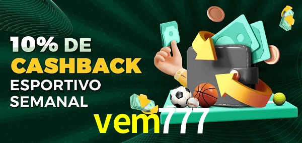 10% de bônus de cashback na vem777